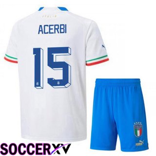 Italy (Acerbi 15) Kids Away Jersey White 2023/2023