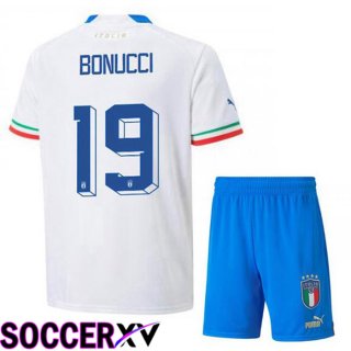 Italy (Bonucci 19) Kids Away Jersey White 2023/2023