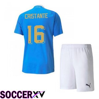 Italy（Cristante 16）Kids Home Jersey Blue 2023/2023