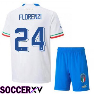 Italy (Florenzi 24) Kids Away Jersey White 2023/2023