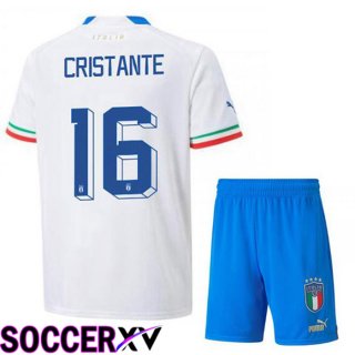 Italy (Cristante 16) Kids Away Jersey White 2023/2023