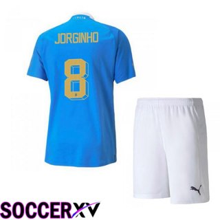 Italy（Jorginho 8）Kids Home Jersey Blue 2023/2023