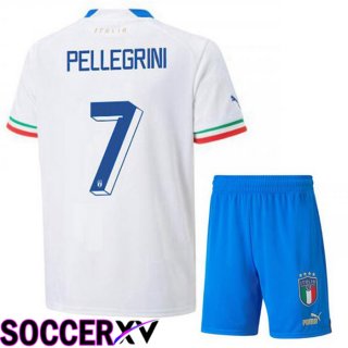 Italy (Pellegrini 7) Kids Away Jersey White 2023/2023