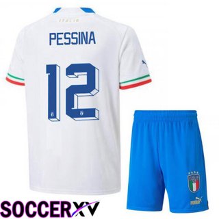 Italy (Pessina 12) Kids Away Jersey White 2023/2023