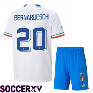 Italy (Bernardeschi 20) Kids Away Jersey White 2023/2023