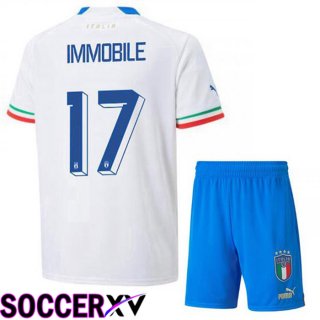 Italy (Immobile 17) Kids Away Jersey White 2023/2023