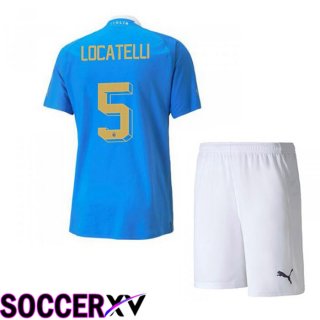 Italy（Locatelli 5）Kids Home Jersey Blue 2023/2023