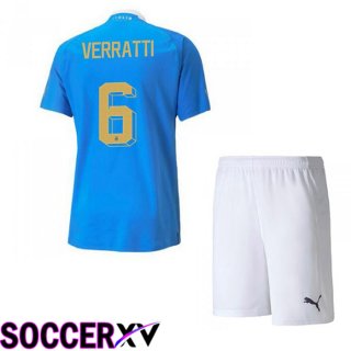 Italy（Verratti 6）Kids Home Jersey Blue 2023/2023