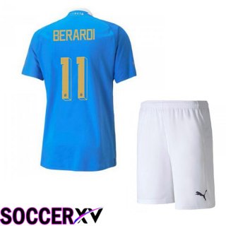 Italy（Berardi 11）Kids Home Jersey Blue 2023/2023