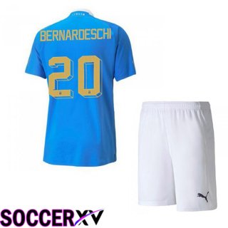 Italy（Bernardeschi 20）Kids Home Jersey Blue 2023/2023