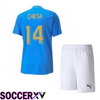 Italy（Chiesa 14）Kids Home Jersey Blue 2023/2023