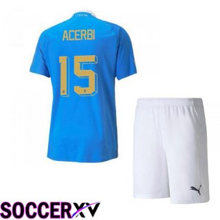 Italy（Acerbi 15）Kids Home Jersey Blue 2023/2023