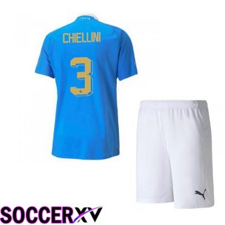 Italy（Chiellini 3）Kids Home Jersey Blue 2023/2023