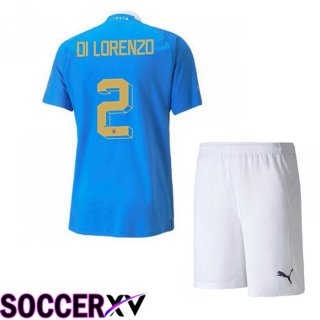 Italy（Di Lorenzo 2）Kids Home Jersey Blue 2023/2023