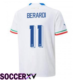 Italy (Berardi 11) Away Jersey White 2023/2023