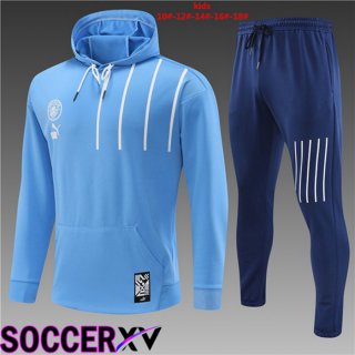 Manchester City Kids Training Tracksuit Hoodie Blue 2022/2023