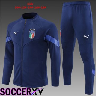 Italy Kids Training Jacket Suit Royal Blue 2022/2023