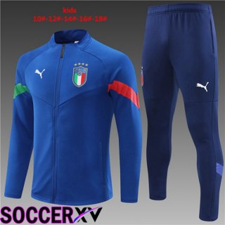 Italy Kids Training Jacket Suit Blue 2022/2023