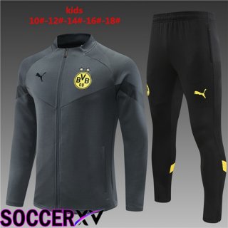 Borussia Dortmund Kids Training Jacket Suit Grey 2022/2023