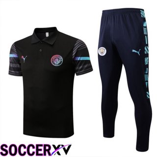 Manchester City Polo Jersey + Pants Black 2022/2023