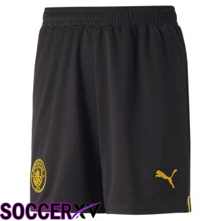 Manchester City Soccer Shorts Away Red Black 2022/2023