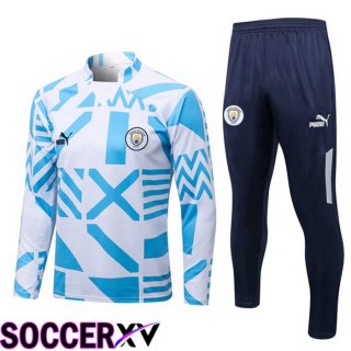 Manchester City Training Tracksuit White Blue 2022/2023