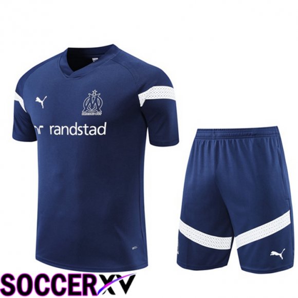 Olympique MarseilleTraining T Jersey + Shorts Royal Blue 2022/2023