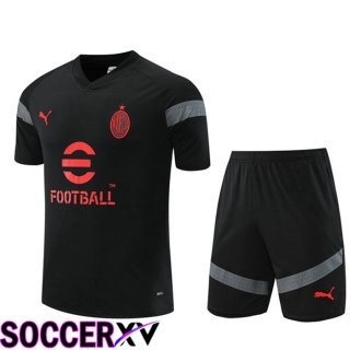 AC Milan Training T Jersey + Shorts Black 2022/2023