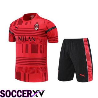 AC Milan Training T Jersey + Shorts Red 2022/2023