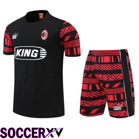 AC Milan Training T Jersey + Shorts Black 2022/2023