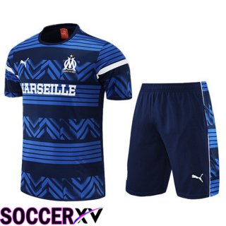 Olympique MarseilleTraining T Jersey + Shorts Blue 2022/2023