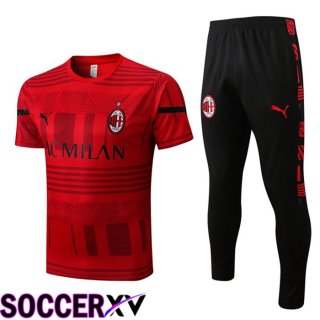 AC Milan Training T Jersey + Pants Red 2022/2023