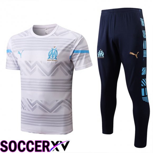 Olympique MarseilleTraining T Jersey + Pants White 2022/2023