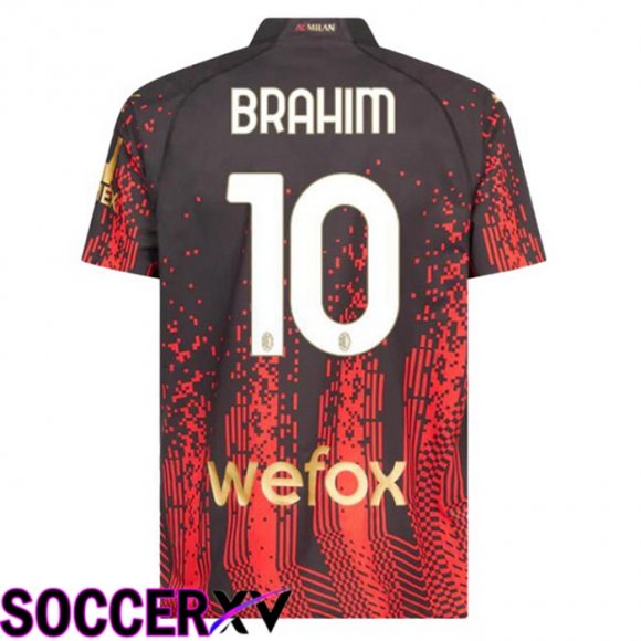 AC Milan (BRAHIM 10) Soccer Jersey Fourth Red Black 2022/2023