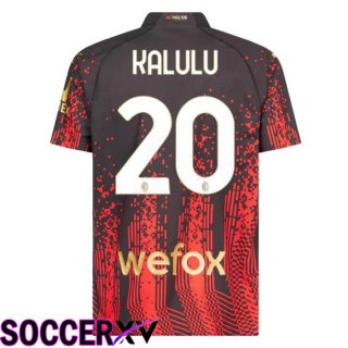 AC Milan (KALULU 20) Soccer Jersey Fourth Red Black 2022/2023