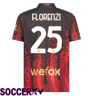 AC Milan (FLORENZI 25) Soccer Jersey Fourth Red Black 2022/2023