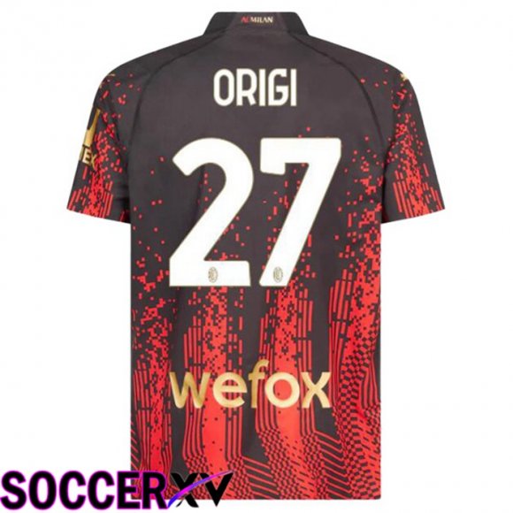 AC Milan (ORIGI 27) Soccer Jersey Fourth Red Black 2022/2023