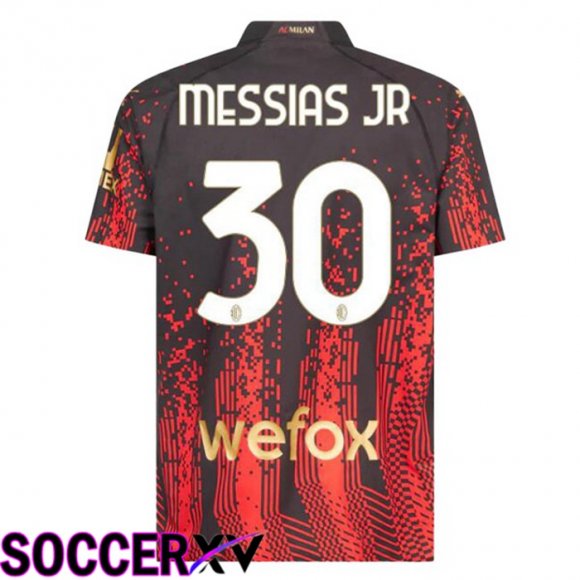 AC Milan (MESSIAS JR 30) Soccer Jersey Fourth Red Black 2022/2023