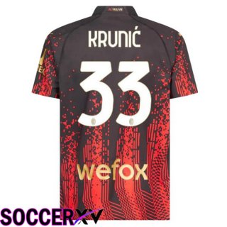 AC Milan (KRUNIĆ 33) Soccer Jersey Fourth Red Black 2022/2023