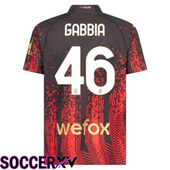 AC Milan (GABBIA 46) Soccer Jersey Fourth Red Black 2022/2023