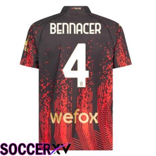 AC Milan (BENNACER 4) Soccer Jersey Fourth Red Black 2022/2023