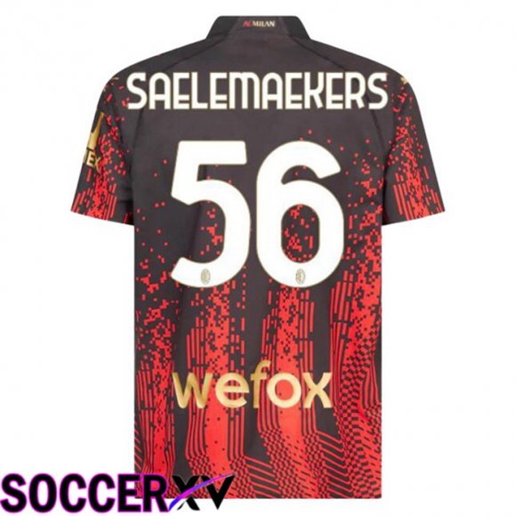 AC Milan (SAELEMAEKERS 56) Soccer Jersey Fourth Red Black 2022/2023