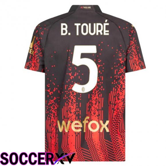 AC Milan (B. TOURÉ 5) Soccer Jersey Fourth Red Black 2022/2023