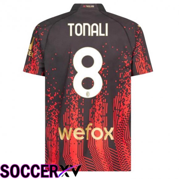 AC Milan (TONALI 8) Soccer Jersey Fourth Red Black 2022/2023