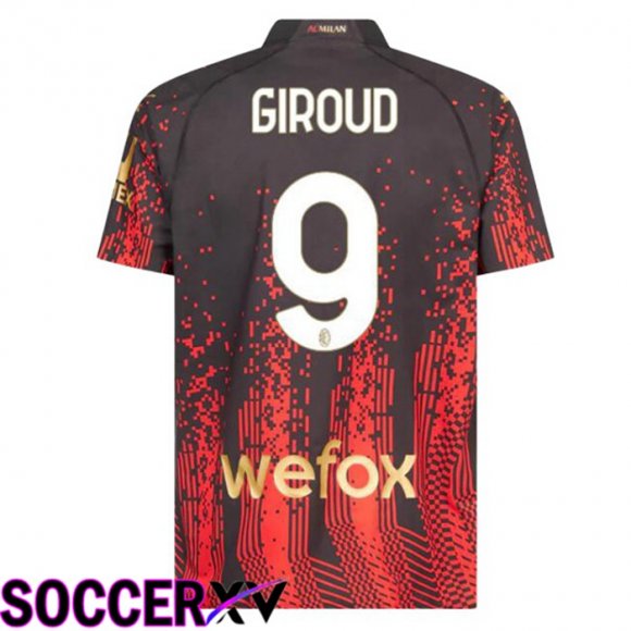 AC Milan (GIROUD 9) Soccer Jersey Fourth Red Black 2022/2023