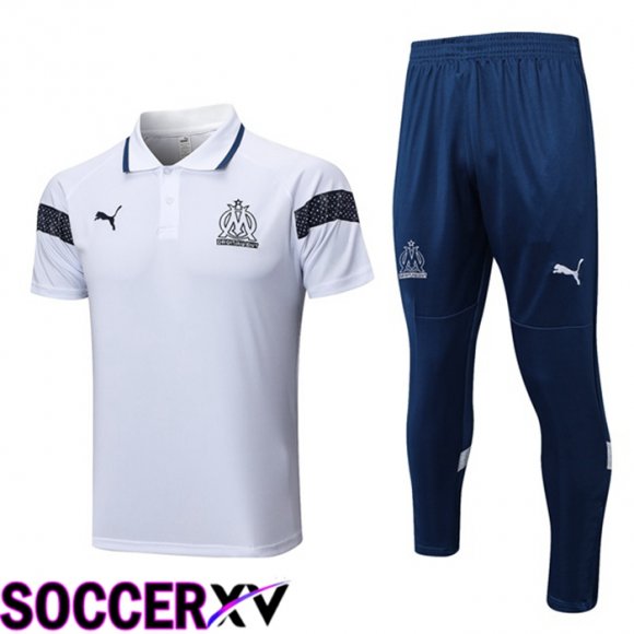 Olympique Marseille Soccer Polo + Pants White 2023/2024