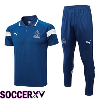 Olympique Marseille Soccer Polo + Pants Blue 2023/2024