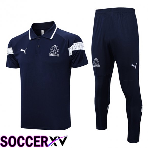 Olympique Marseille Soccer Polo + Pants Royal Bluee 2023/2024