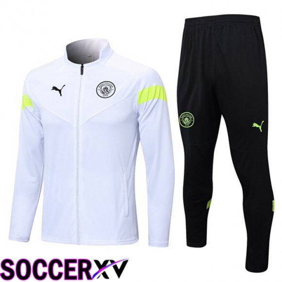 Manchester City Training Jacket Suit White 2023/2024