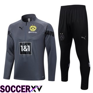 Borussia Dortmund Training Tracksuit Suit Grey 2023/2024